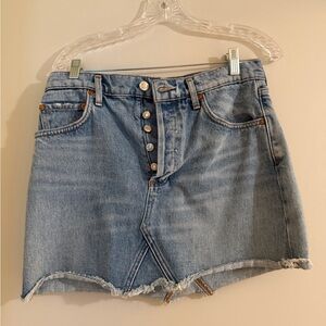 Agolde Light Blue Denim Mini Skirt